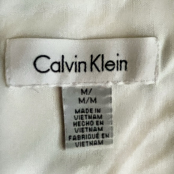 Calvin Klein White/Blue Women’s 3/4 Bell Sleeve V Neck Blouse Sz‎ M - Picture 7 of 9